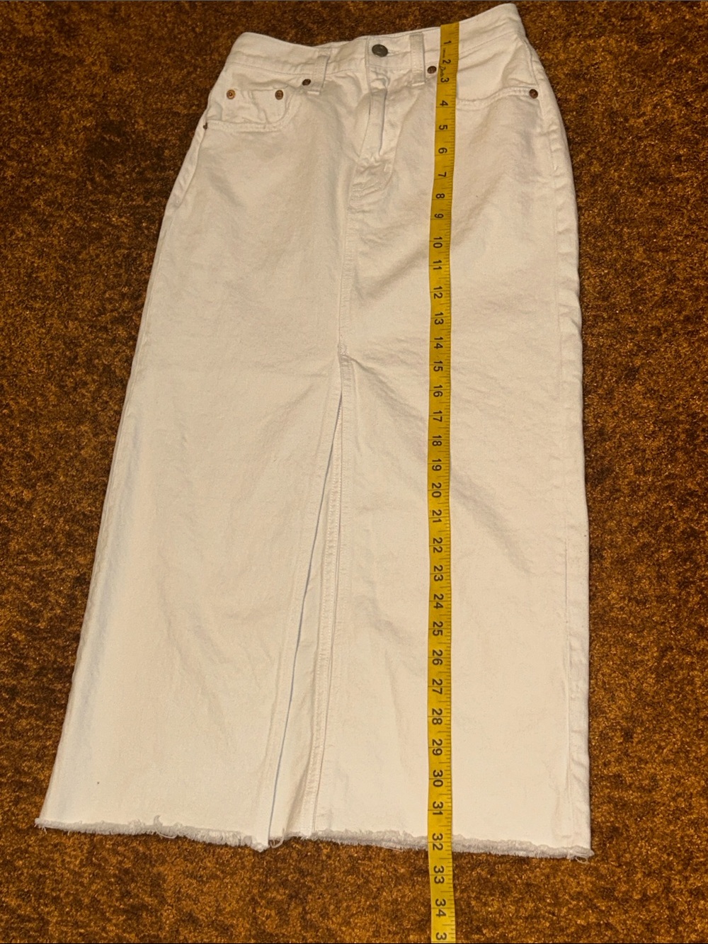 pistola White Denim Maxi Skirt with Front Slit - Picture 3 of 7